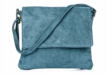 shumee Italijanska ženska kurirska torba iz semiša z zavihkom