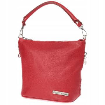 shumee Rdeča ženska usnjena kurirska torba, Beltimore iz italijanskega usnja