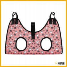 Korbi Roza komplet za nego hišnih ljubljenčkov – viseča mreža, glavnik in strižnik za pse in mačke