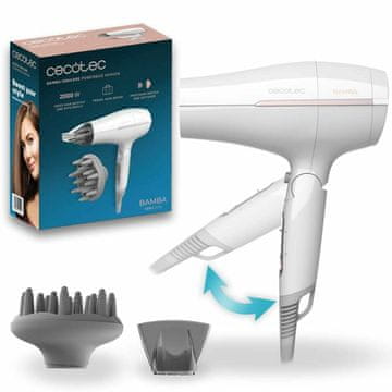 Cecotec Sušilnik za Lase Cecotec Bamba IoniCare Power&Go Heaven 2000 W Bela