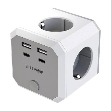 Blitzwolf  BW-EC2 8-v-1 Power Cube (4xAC, 2xUSB-A, 2xUSB-C)