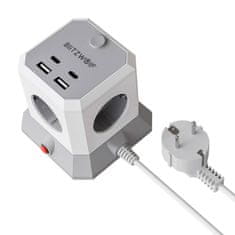 Blitzwolf BLITZWOLF BW-EC1 PODALJŠEVALNI KABEL 4XAC 2XUSB-A 2XUSB-C ZA PRIPOMOČKE