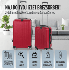 Vitapur Set potovalnih kovčkov Carbon Series - rdeča.