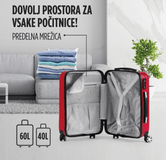Vitapur Set potovalnih kovčkov Carbon Series - rdeča.