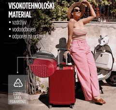 Vitapur Set potovalnih kovčkov Carbon Series - rdeča.