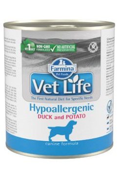 Vet Life Natural DOG cons. Hypoaller Duck&Potato 300g
