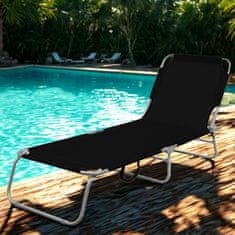 Aga Vrtni nastavljiv ležalnik Črn