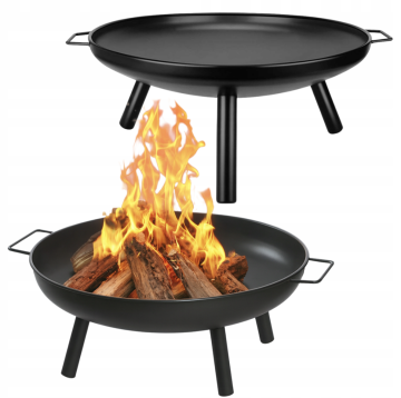 Korbi VELIKO JEKLENO OGNJIŠČE ZA VRT – POSODA ZA OGENJ, KOTEL, ŽAR, PREMER 58 CM