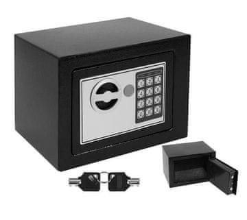 GEKO Varnostni digitalni elektronski sef 170x230x170mm – črn