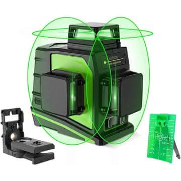 Huepar GF360G 12 linijski zeleni laserski nivelir + akumulator