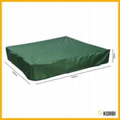 Korbi ZELENA VODOODPORNA PONJAVA ZA PESKOVNIK – 120x120x20 cm | Popolna zaščita za vaš vrtni peskovnik!