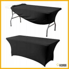 Korbi ELASTIČNA ČRNA PONJAVA ZA MIZO – ELEGANTEN BANKETNI IN CATERING NAMIZNI OPRIJEM