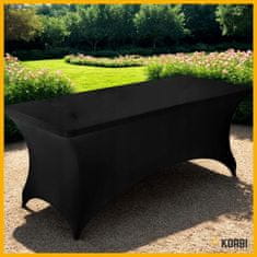 Korbi ELASTIČNA ČRNA PONJAVA ZA MIZO – ELEGANTEN BANKETNI IN CATERING NAMIZNI OPRIJEM