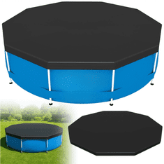 Korbi VELIKA OKROGLA PONJAVA ZA BAZEN – ČRNA 366x366 cm