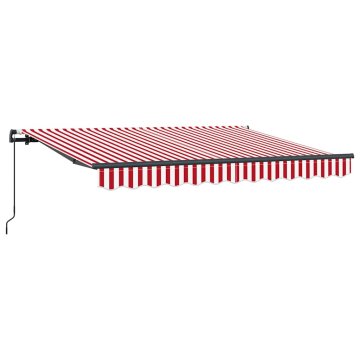 Vidaxl Retraktilna tenda Rdeča in bela 350 x 200 cm