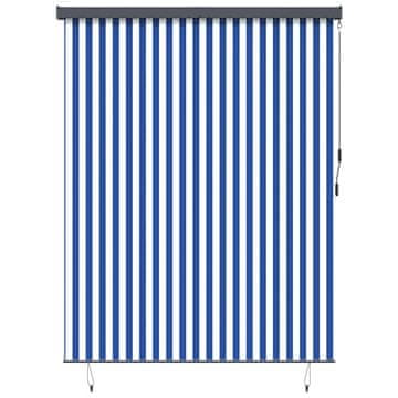 Vidaxl Zunanja Rolfa Striped Modra in bela 220 x 250 cm blago