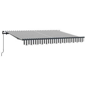 Vidaxl Retraktilna tenda Antracitna in bela 300 x 200 cm