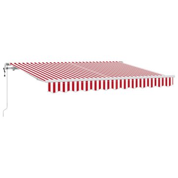 Vidaxl Retraktilna tenda Rdeča in bela 350 x 200 cm