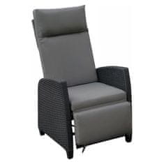 KONDELA Vrtni stol Pavio - črno/siv