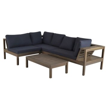 KONDELA Vrtna garnitura Parag - rjava / temno siva