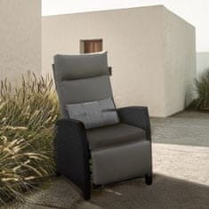 KONDELA Vrtni stol Pavio - črno/siv