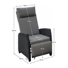 KONDELA Vrtni stol Pavio - črno/siv