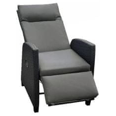 KONDELA Vrtni stol Pavio - črno/siv