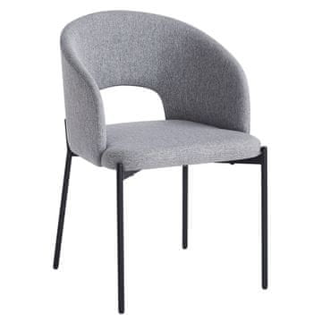 KONDELA Jedilni stol Lonka - sivo/črn