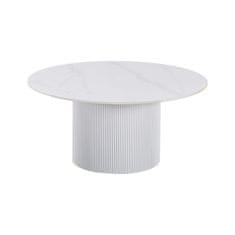KONDELA Okrogla jedilna miza Mahir Tip 1 80 - bel marmor / bela