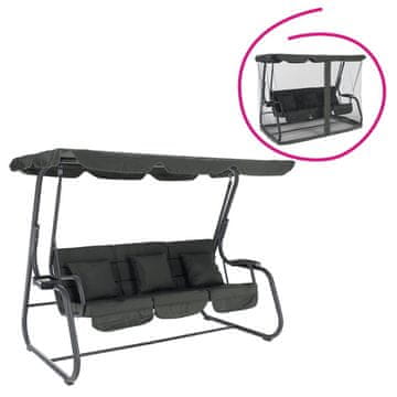 KONDELA Vrtni gugalnik Mija - temno siv