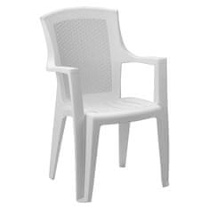 KONDELA Vrtni stol z možnostjo zlaganja Edenia - bela