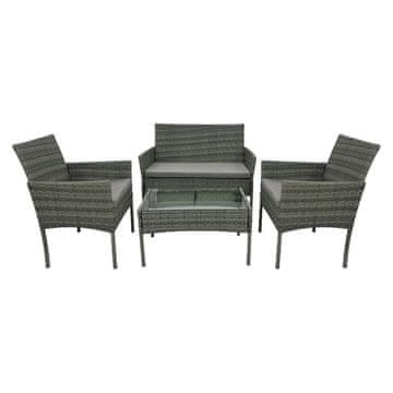 KONDELA Vrtno pohištvo iz umetnega ratana Ratana 2 New - siva