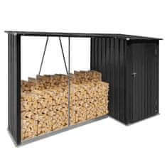 KONDELA Lopa za drva z drvarnico Arpol Tip 2 270x104x159 cm - antracit