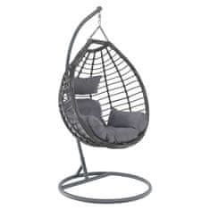 KONDELA Viseči gugalni stol Nexus - siv