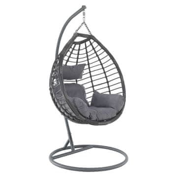 KONDELA Viseči gugalni stol Nexus - siv