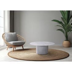 KONDELA Okrogla jedilna miza Mahir Tip 1 80 - bel marmor / bela