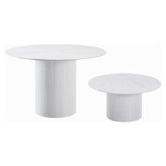 KONDELA Okrogla jedilna miza Mahir Tip 1 80 - bel marmor / bela