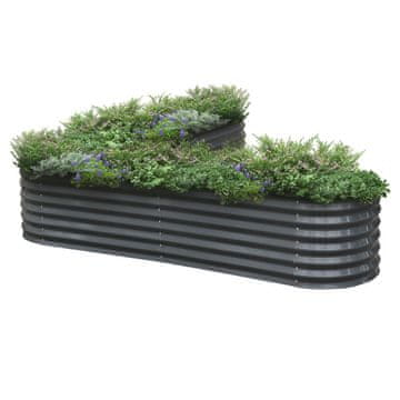 KONDELA Kovinska visoka greda Sadan Tip 4 - antracit