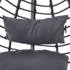 KONDELA Viseči gugalni stol Nexus - siv