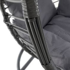 KONDELA Viseči gugalni stol Nexus - siv