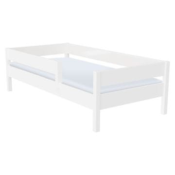 KONDELA Otroška postelja z zaščito Mix 80x180 cm - bela