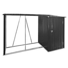 KONDELA Lopa za drva z drvarnico Arpol Tip 2 270x104x159 cm - antracit