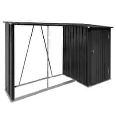 KONDELA Lopa za drva z drvarnico Arpol Tip 2 270x104x159 cm - antracit