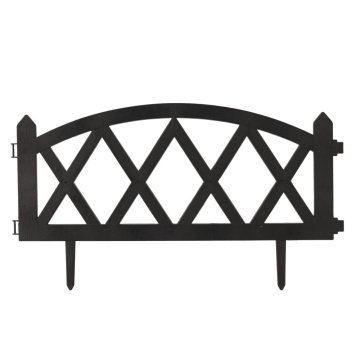 KONDELA Obruba trate / vrtna ograja (4 kosi) Gafur - črna