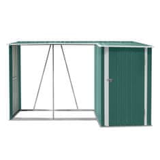 KONDELA Lopa za drva z drvarnico Arpol Tip 2 270x104x159 cm - temno zelena