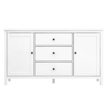 KONDELA Dvovratna komoda s predali Kaleo - bela