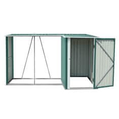 KONDELA Lopa za drva z drvarnico Arpol Tip 2 270x104x159 cm - temno zelena