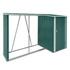 KONDELA Lopa za drva z drvarnico Arpol Tip 2 270x104x159 cm - temno zelena