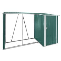 KONDELA Lopa za drva z drvarnico Arpol Tip 2 270x104x159 cm - temno zelena