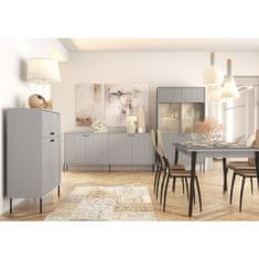 KONDELA Raztegljiva jedilna miza Aris - siva / črna